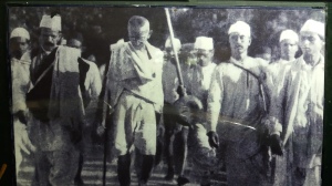 Gandhiji and his Satyagrahis.